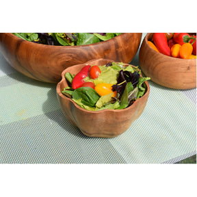 Flared Acacia Wood Salad Bowl Serving Set
