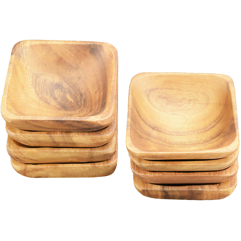 Square Acacia Wood Dip Bowls - 8 piece