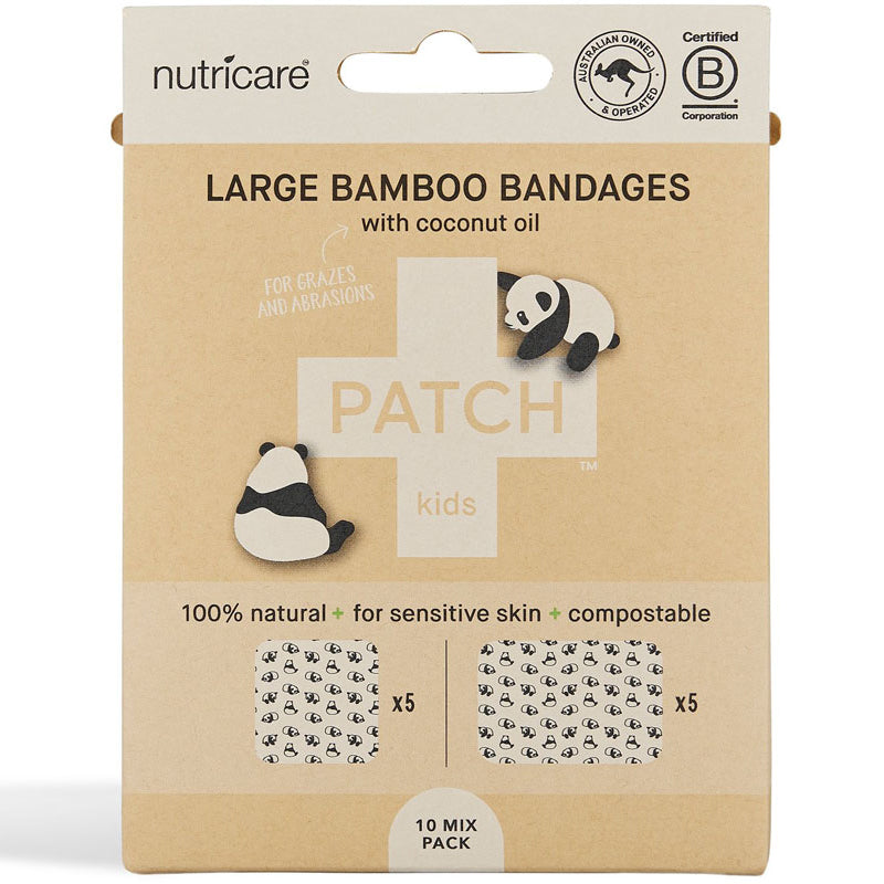 Large Coconut Oil Compostable Bamboo Bandages 10ct