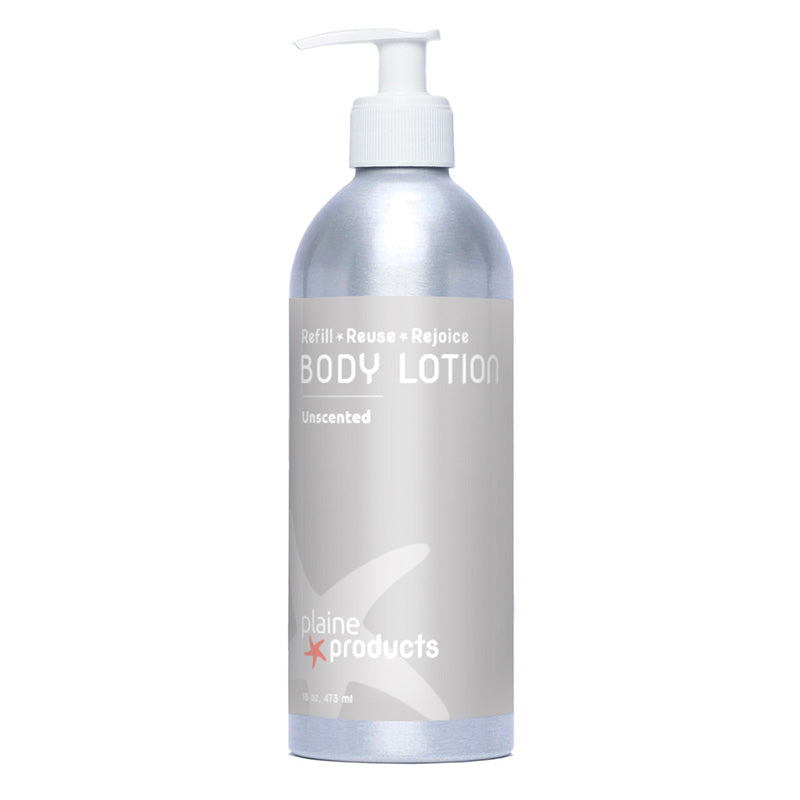 Refillable Unscented Natural Body Lotion 16oz