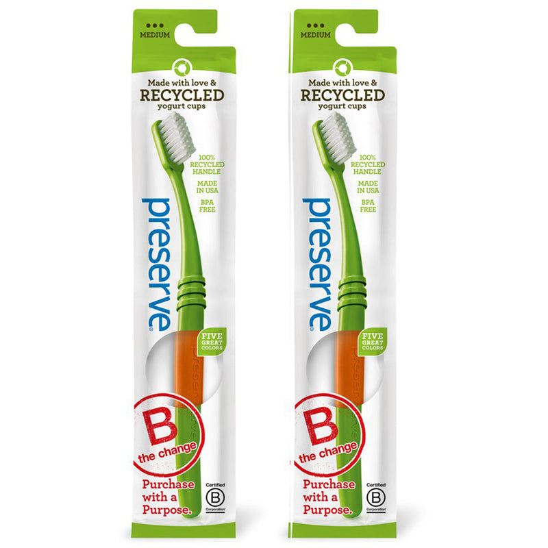 Medium Recycled Toothbrush - 2pk