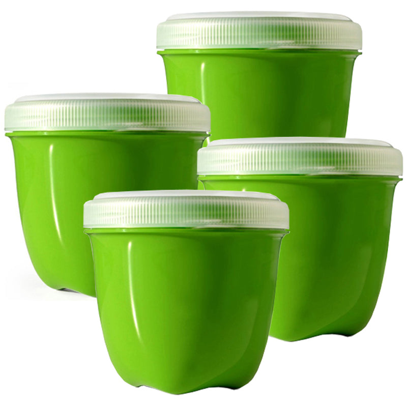 Mini Round Recycled Plastic Food Storage Containers - 8oz - 4pk
