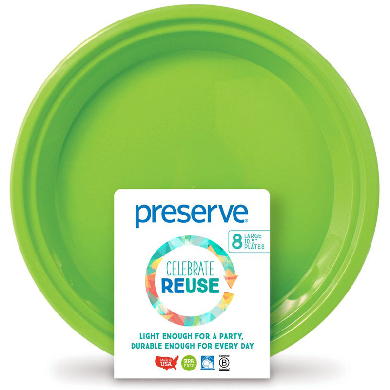 On-the-Go Large Recycled and Reusable Plastic Plates - 10.5" (8 Pk)