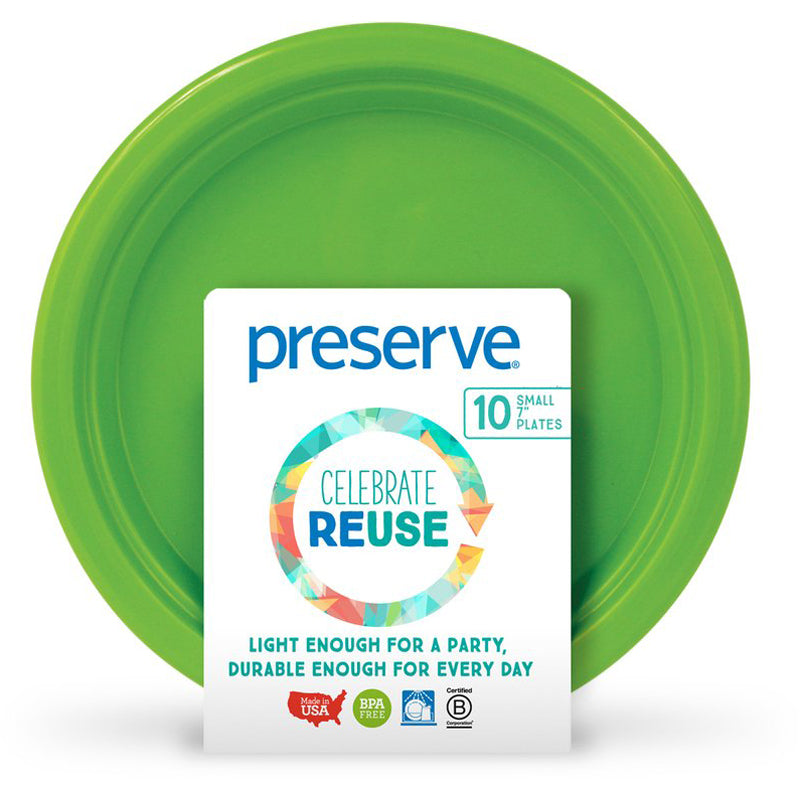 On-the-Go Small Recycled and Reusable Plastic Plates - 7" (10 Pk)