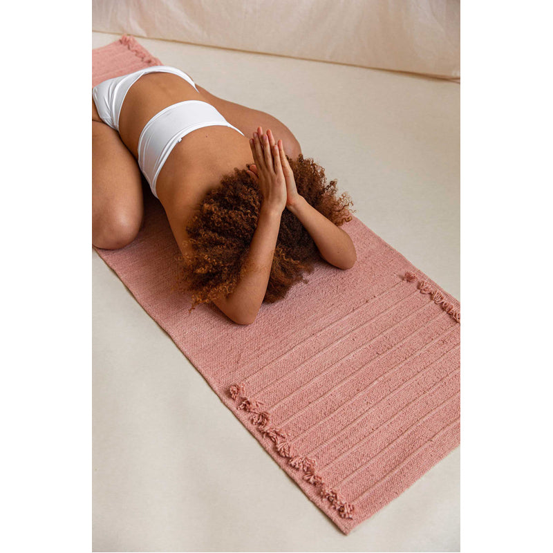 Handloomed Rose Quartz Yoga Mat