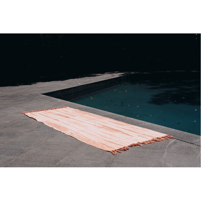 Handloomed Rose Quartz Shibori Yoga Towel