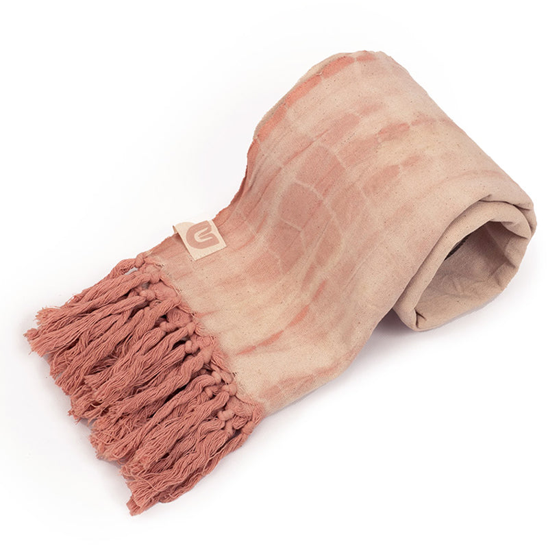 Handloomed Rose Quartz Shibori Yoga Towel