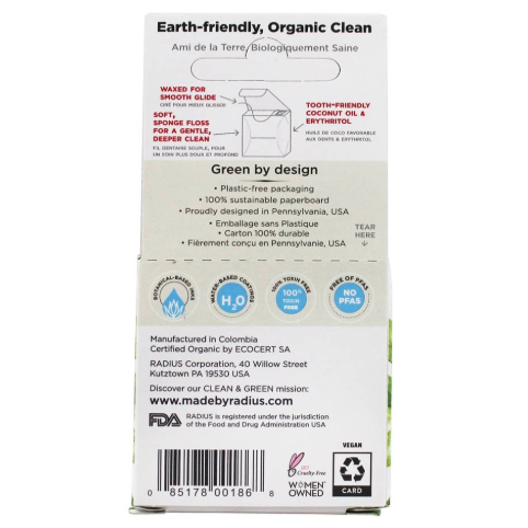 Vegan Peppermint Organic Floss 55yards