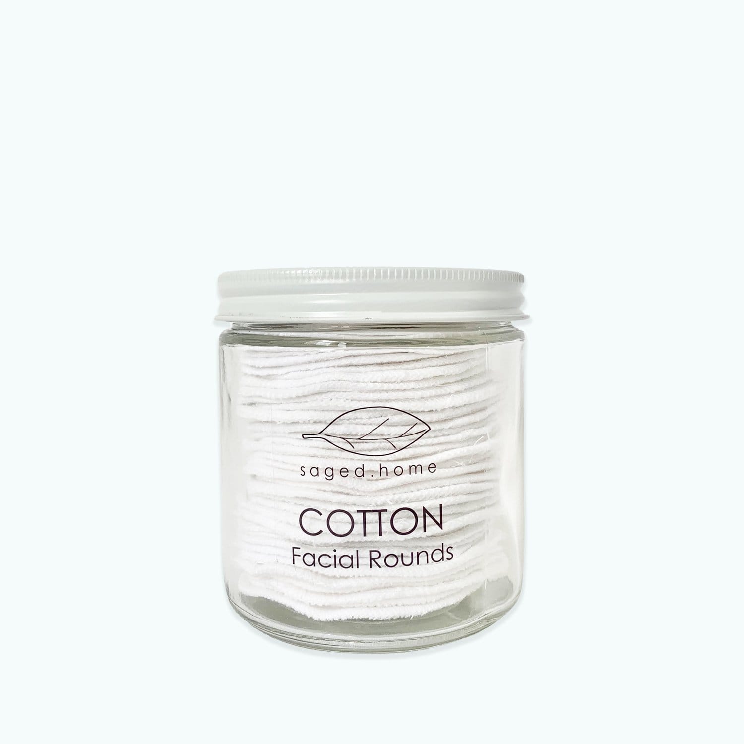 Saged Home Saged Home Cotton Facial Rounds - Reusable Facial Rounds, Washable & Reusable, 100% Organic Cotton Flannel, 30 Pack, In Jar