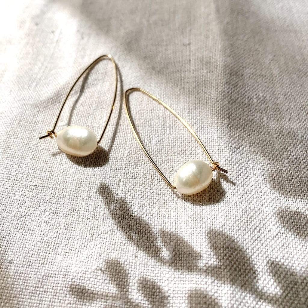 Sara Patino Jewelry Petal Pearl Earrings