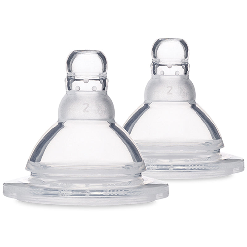 Size 2 Baby Bottle Nipples - Medium Flow- 2pk