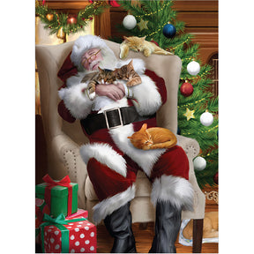 Cat Nap with Santa Holiday Greeting Cards 10pk