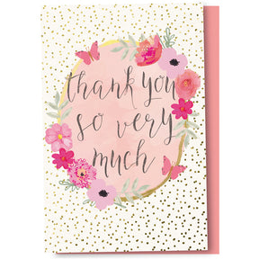 Butterflies and Flowers Thank You Cards 12pk