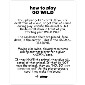 Kids Go Wild Playing Card Game