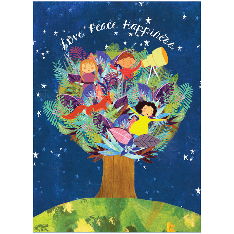 Children Tree Holiday Greeting Cards 10pk