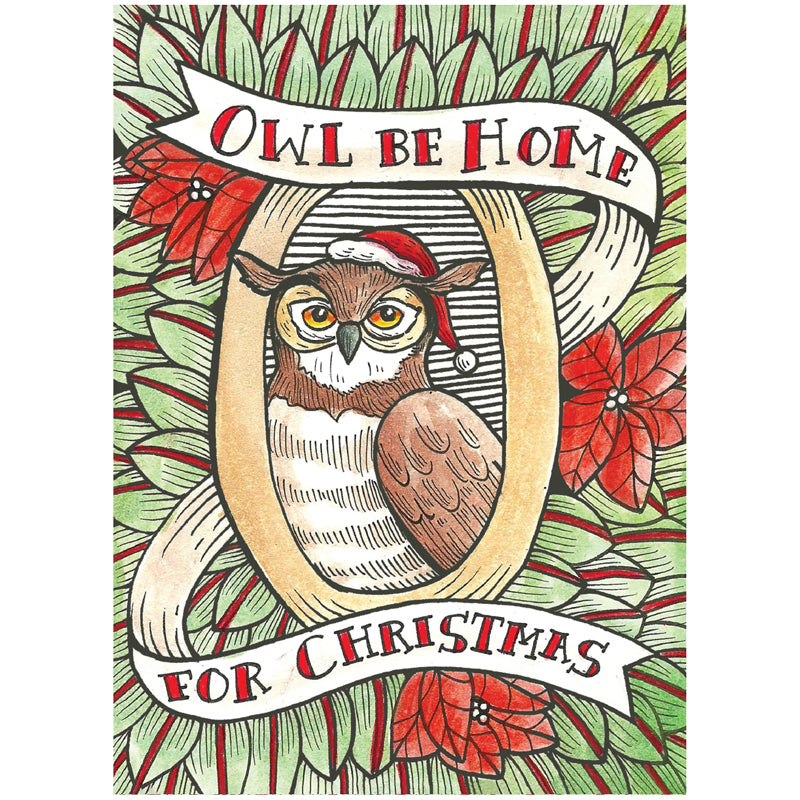 Owl Be Home Christmas Cards 10pk