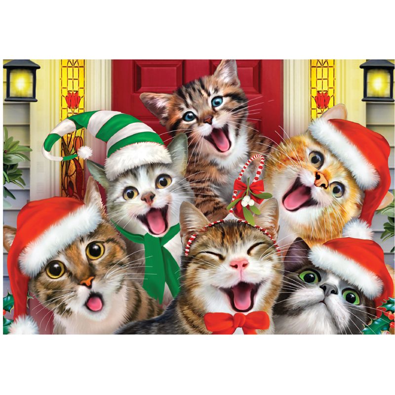 Xmas Cat Selfies Christmas Cards 10pk