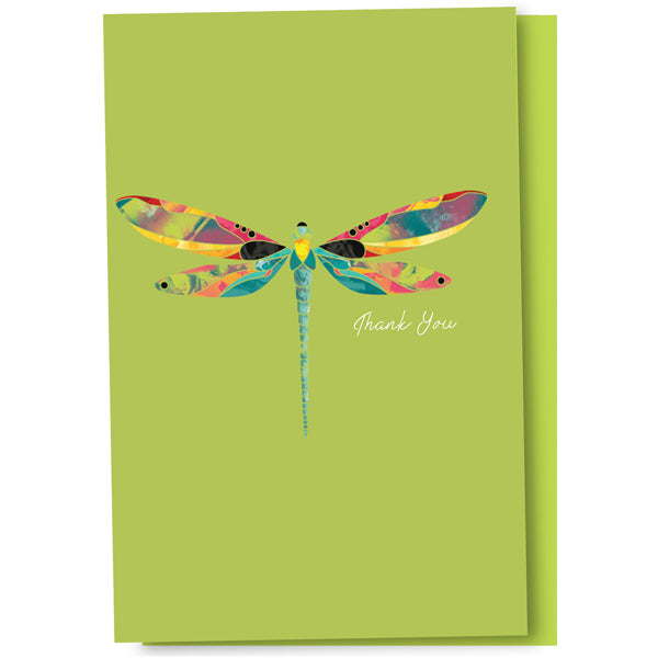 Mosaic Dragonfly Thank You Cards 12pk