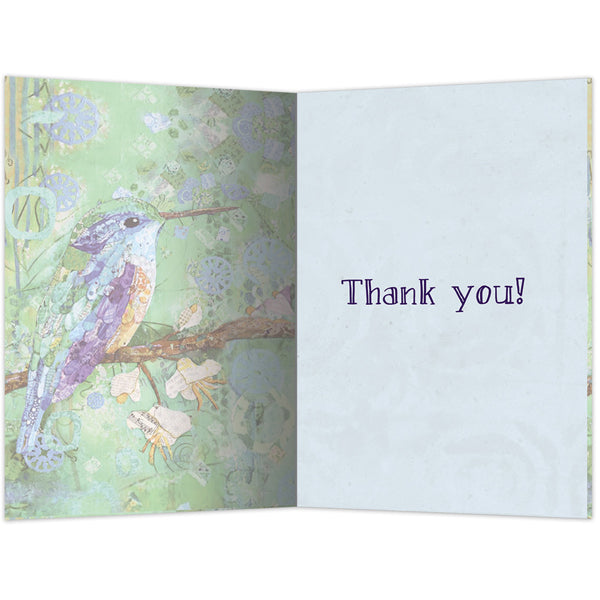 Quilted Hummingbird Thank You Cards 12pk