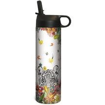 White Tiger Flowers Stainless Steel Tumbler