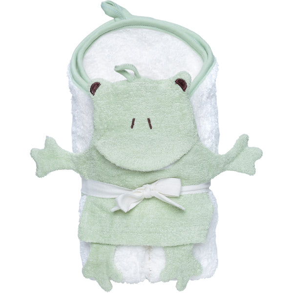 Frog Hooded Towel and Wash Mitt Set