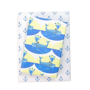 Whale and Anchors Recycled Gift Paper 3pk