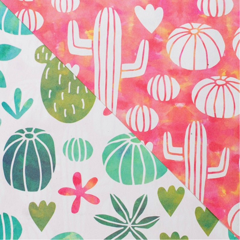 Cactus Watercolor Recycled Gift Paper (3pk)