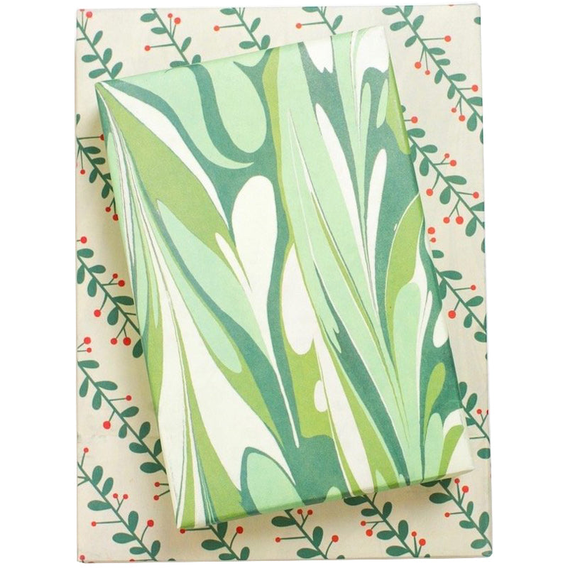 Marbled Mistletoe Recycled Gift Paper