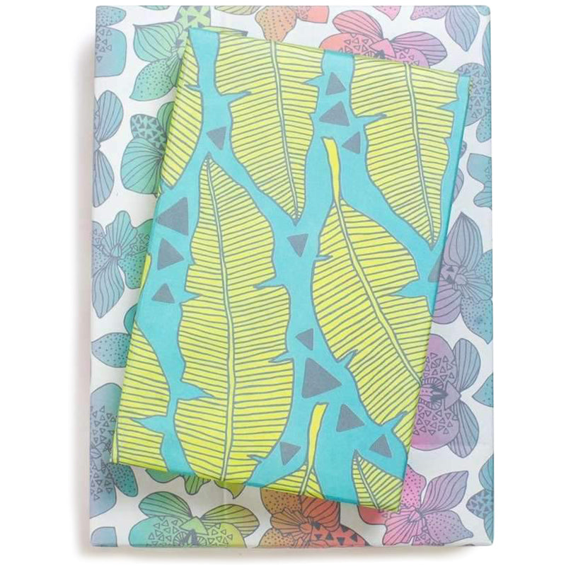 Tropical Leaves Recycled Gift Paper (3pk)