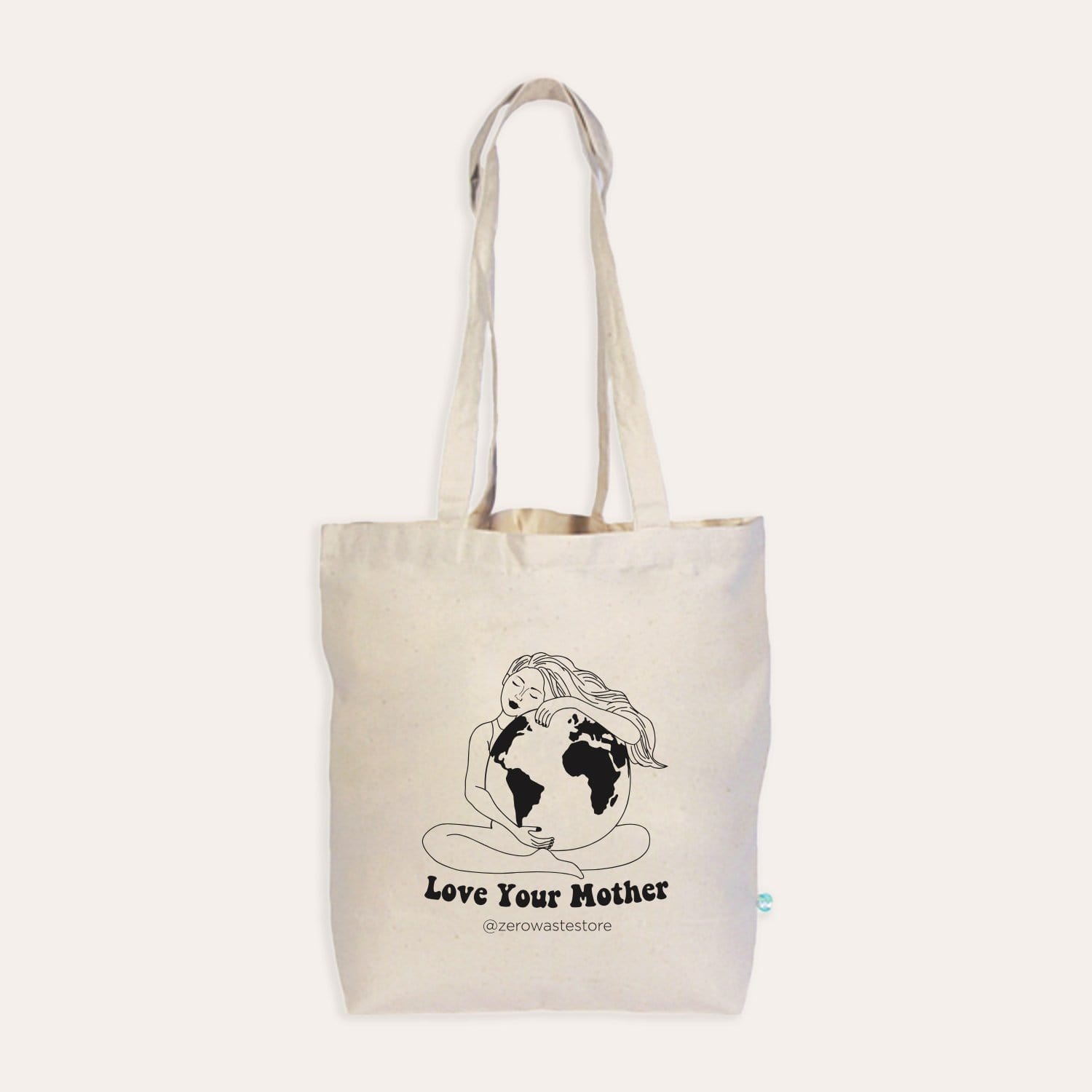 Zero Waste Store Black & White Love Your Mother Organic Tote Bag