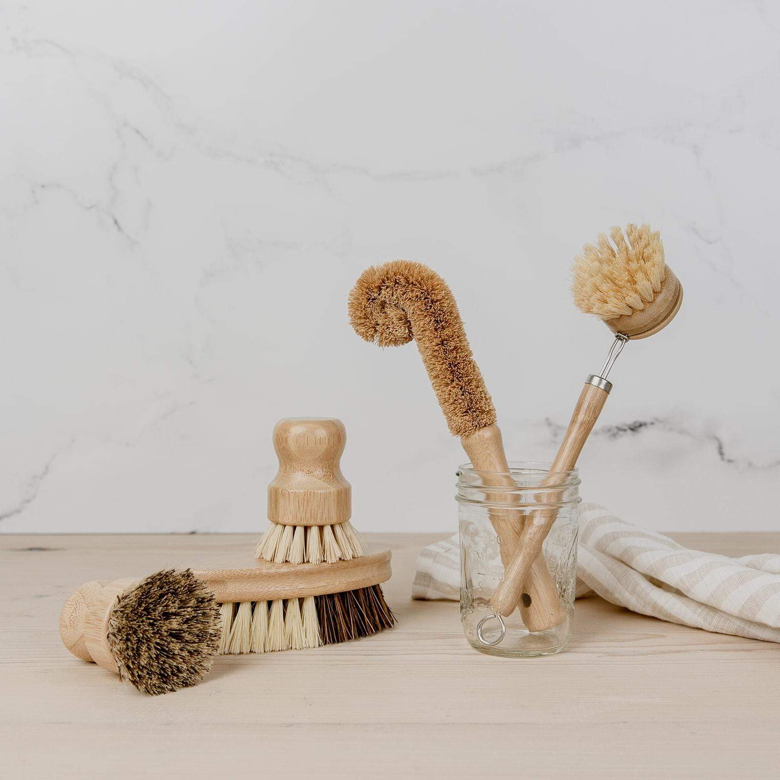 Pot Scrubber Brush - Made With 100% Natural Wood & Agave Bristle
