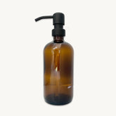 Zero Waste Store Metal Pump with Bottle Amber Glass Soap Dispenser