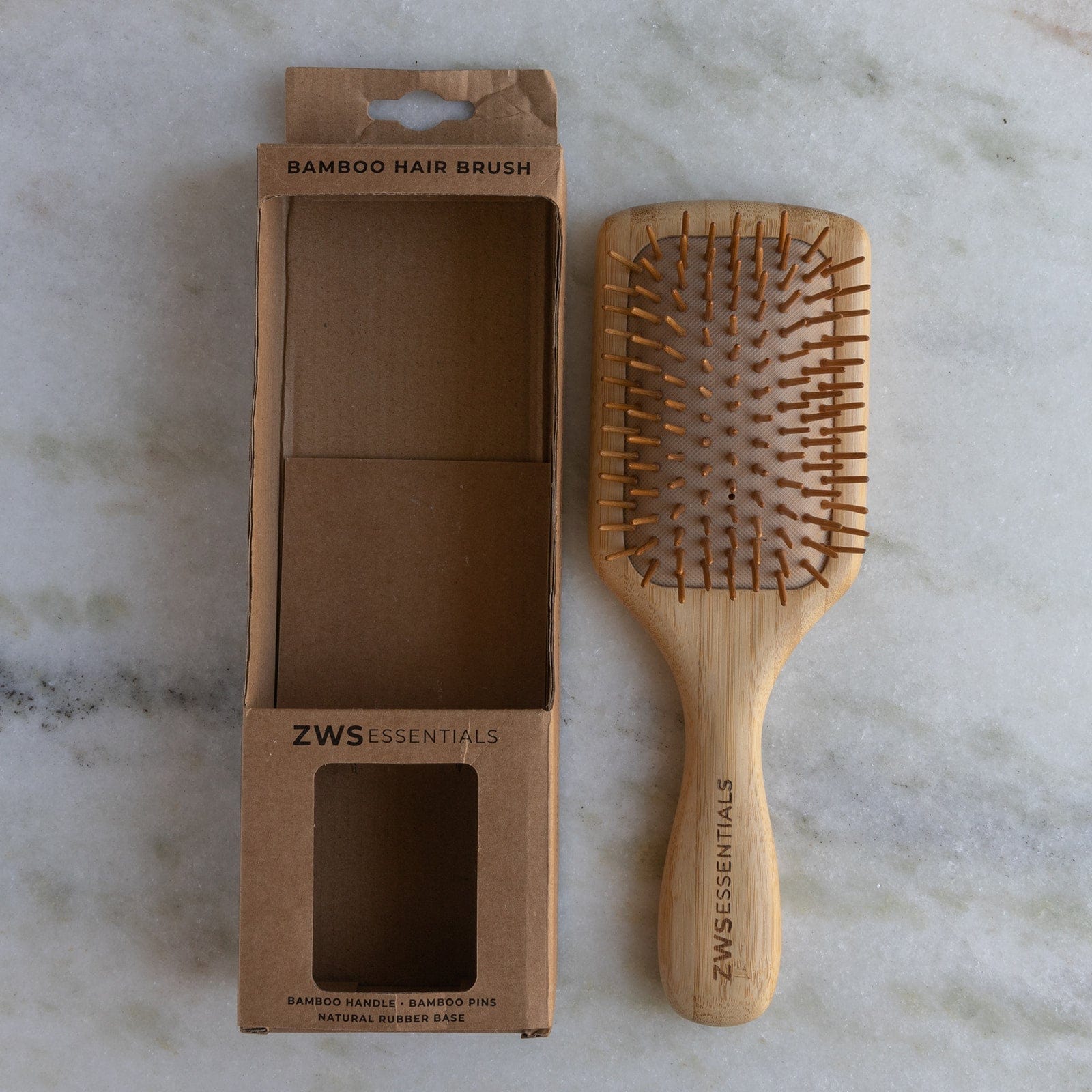 Self Care Bundle Set with Wood Hair Brush, Wood Body Brush, Bamboo