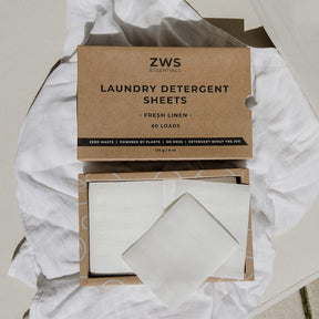 ZWS Essentials Laundry Detergent Sheets - Zero Waste Laundry Detergent, Eco-Friendly, Plant Based, Allergen-Free, 60 Loads