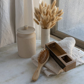 ZWS Essentials Mini Bamboo Hairbrush - Zero Waste Hair Brush, 100% Bamboo, Plastic Free, Compostable