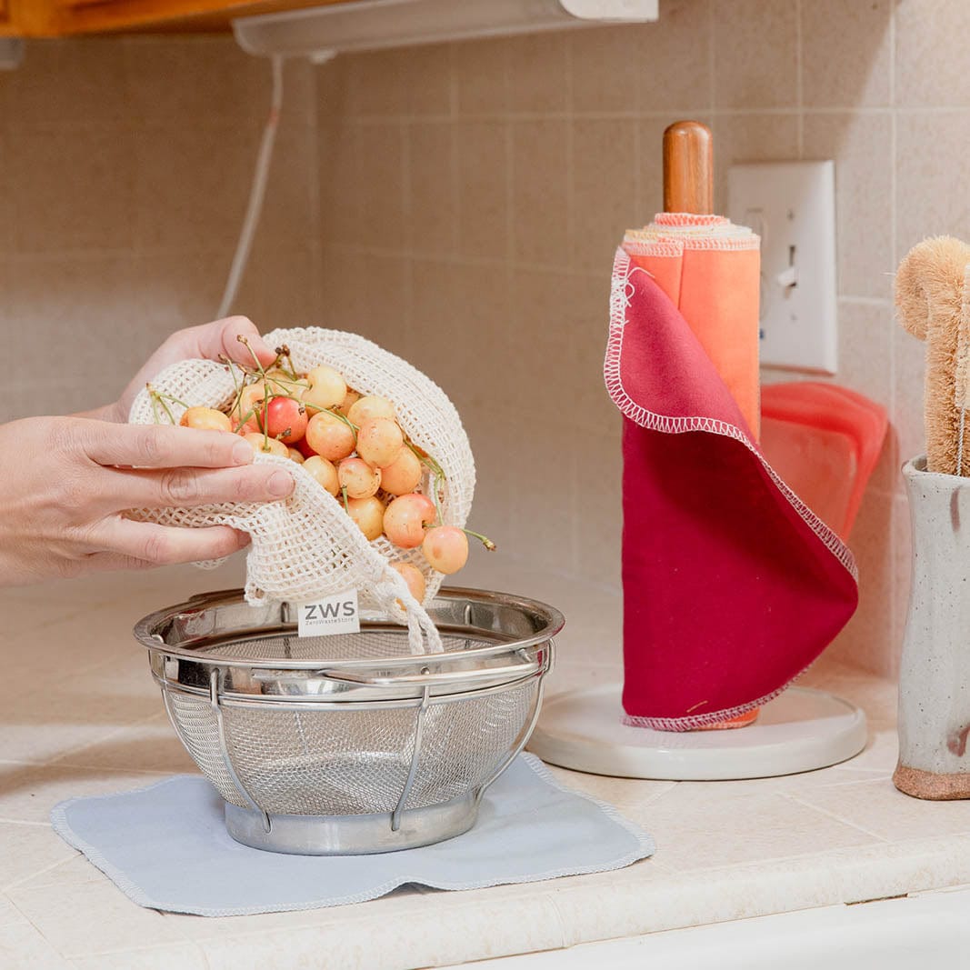 Zero Waste outlets Kitchen Kit: Washable paper towels 8 sheets + Dish covers 4 sizes. Christmas gift for the house, nanny, teacher