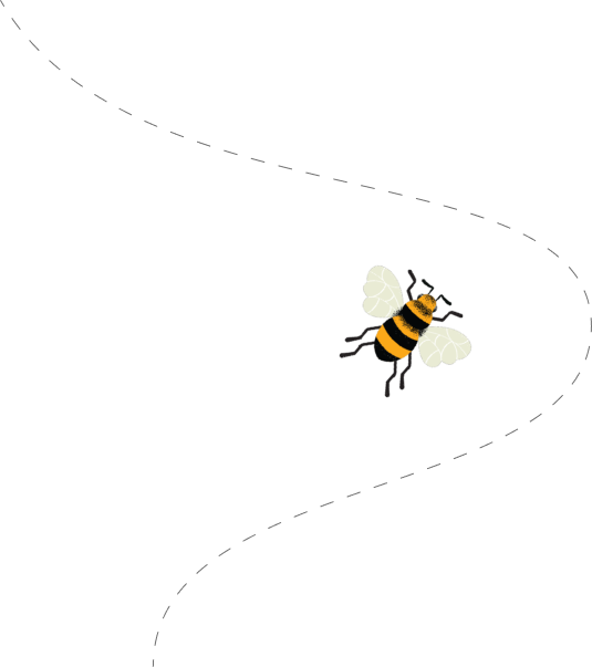 bee flying in the wind